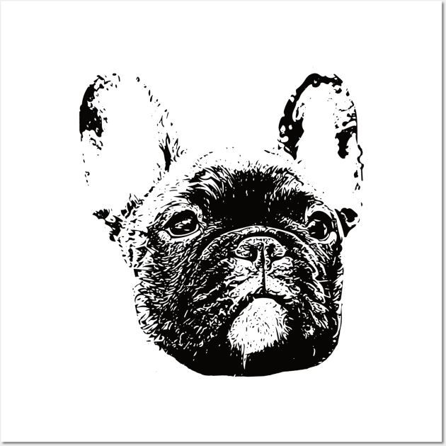 French Bulldog Face Design - A Frenchie Christmas Gift Wall Art by DoggyStyles